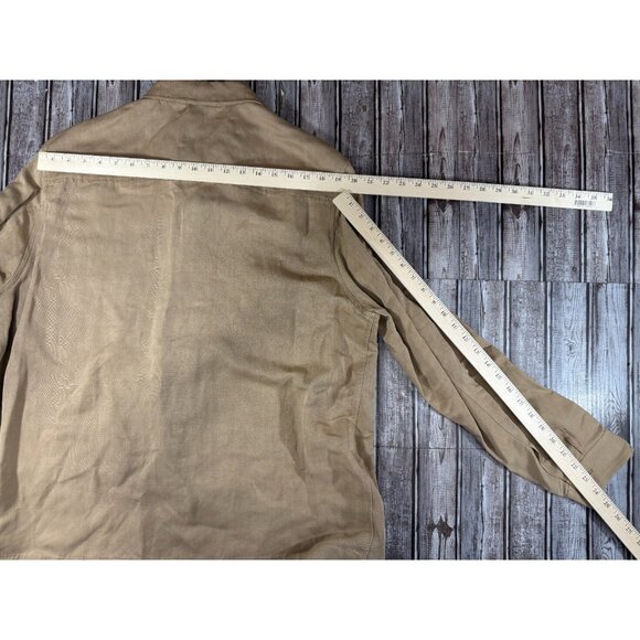 Boss Linen Blend lightweight Carper overshirt Size 46 R color Tan NWT $398 - Picture 7 of 7